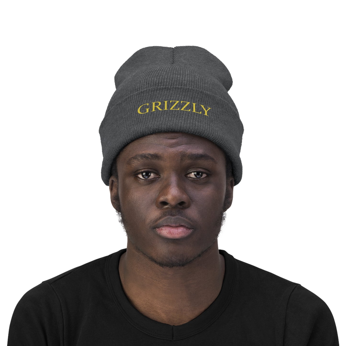 GGC "Grizzly" Knit Beanie - Gold Font