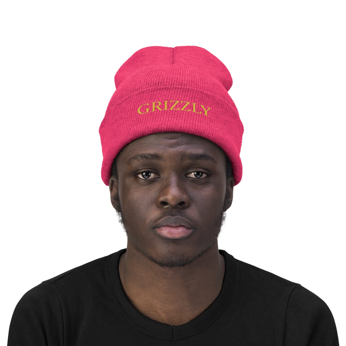 GGC "Grizzly" Knit Beanie - Gold Font