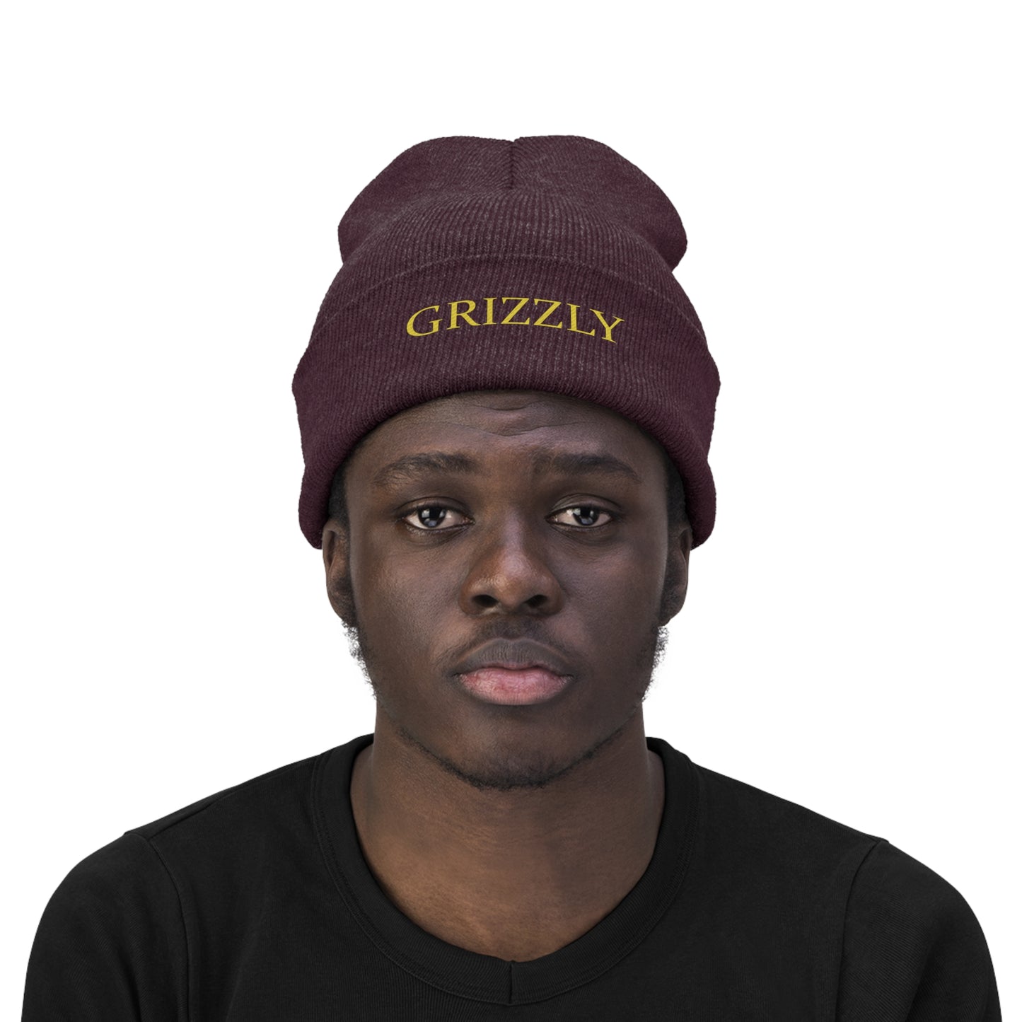 GGC "Grizzly" Knit Beanie - Gold Font