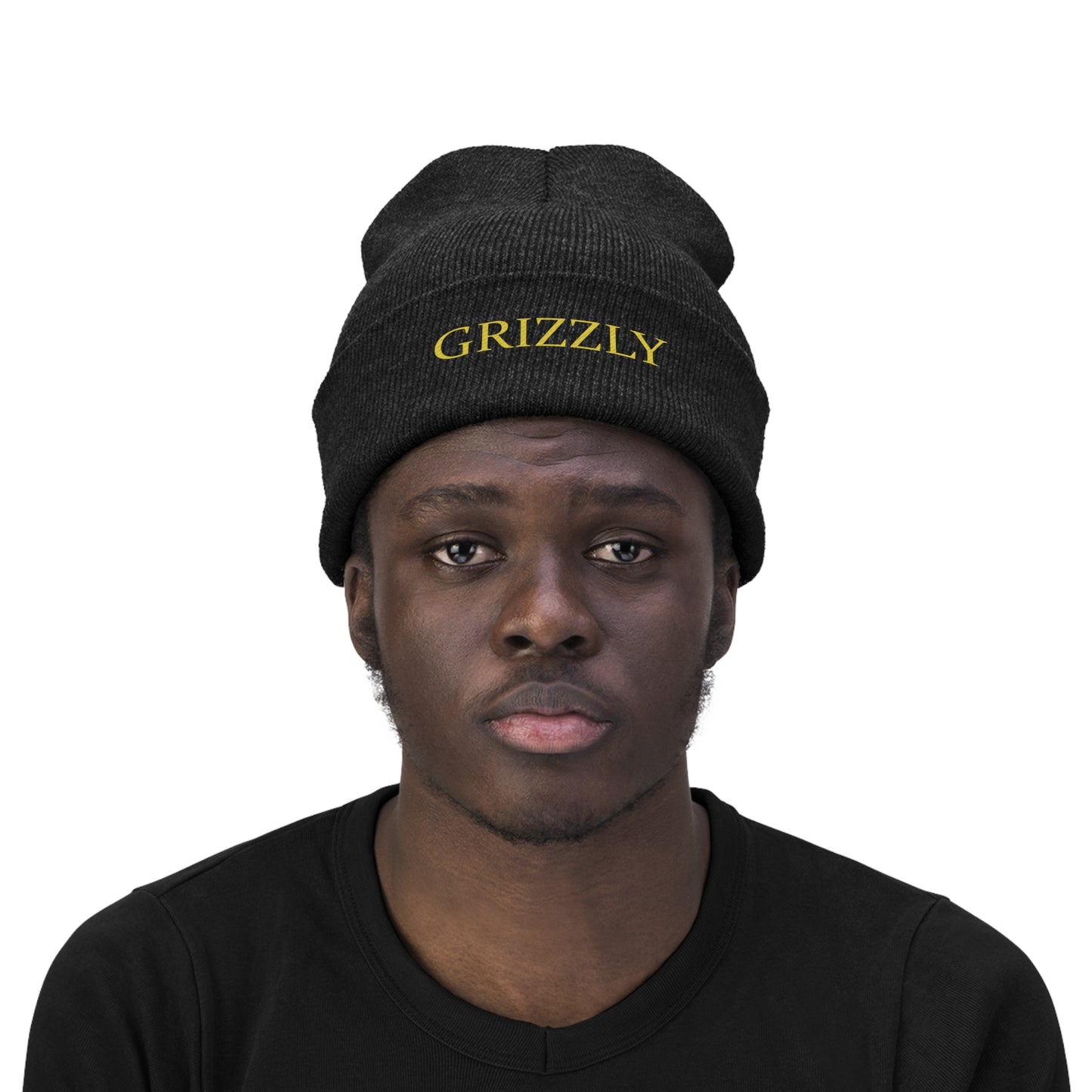 GGC "Grizzly" Knit Beanie - Gold Font