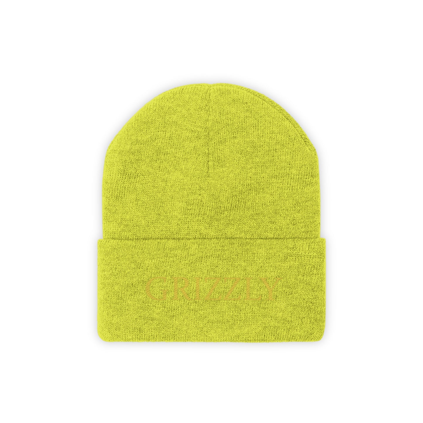 GGC "Grizzly" Knit Beanie - Gold Font