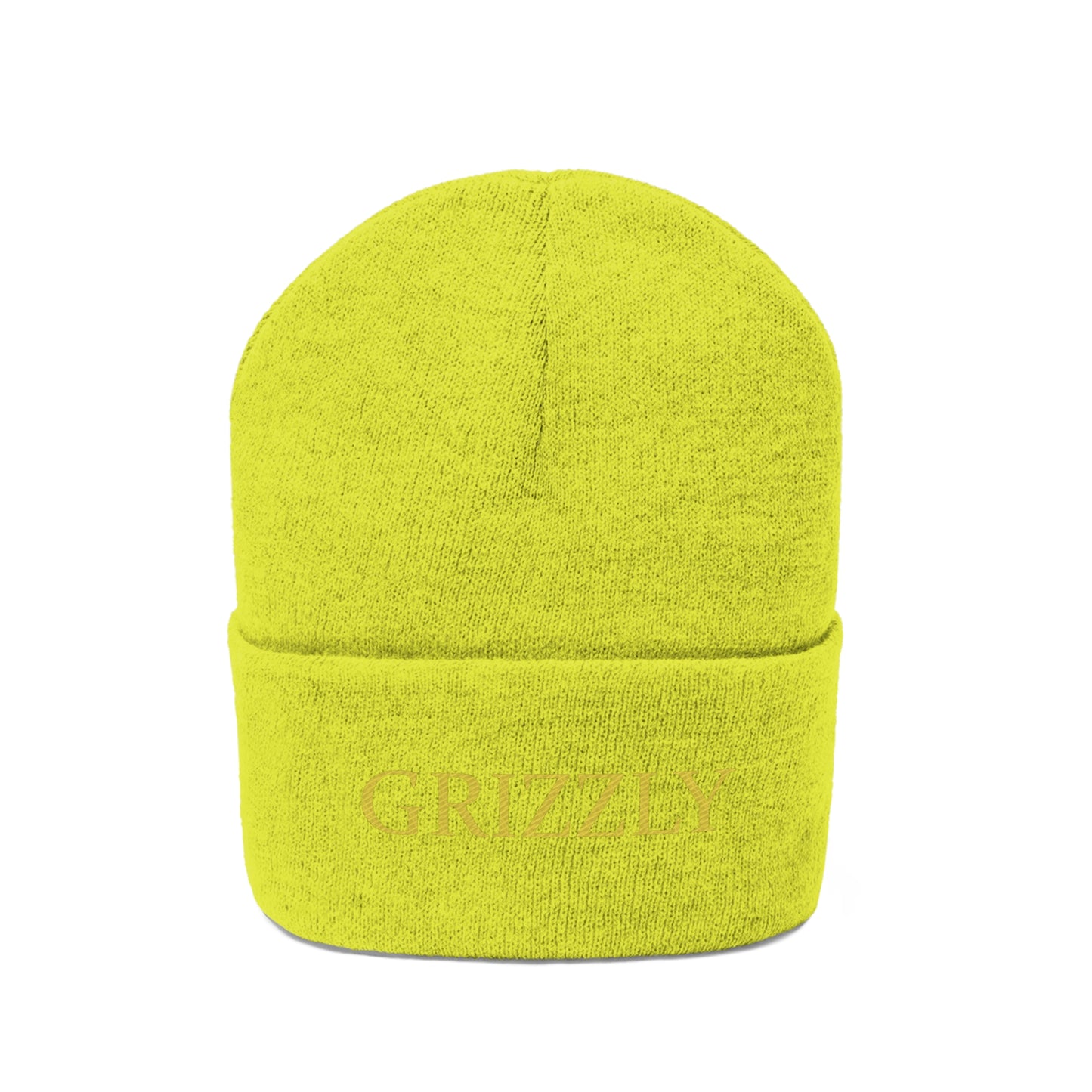 GGC "Grizzly" Knit Beanie - Gold Font