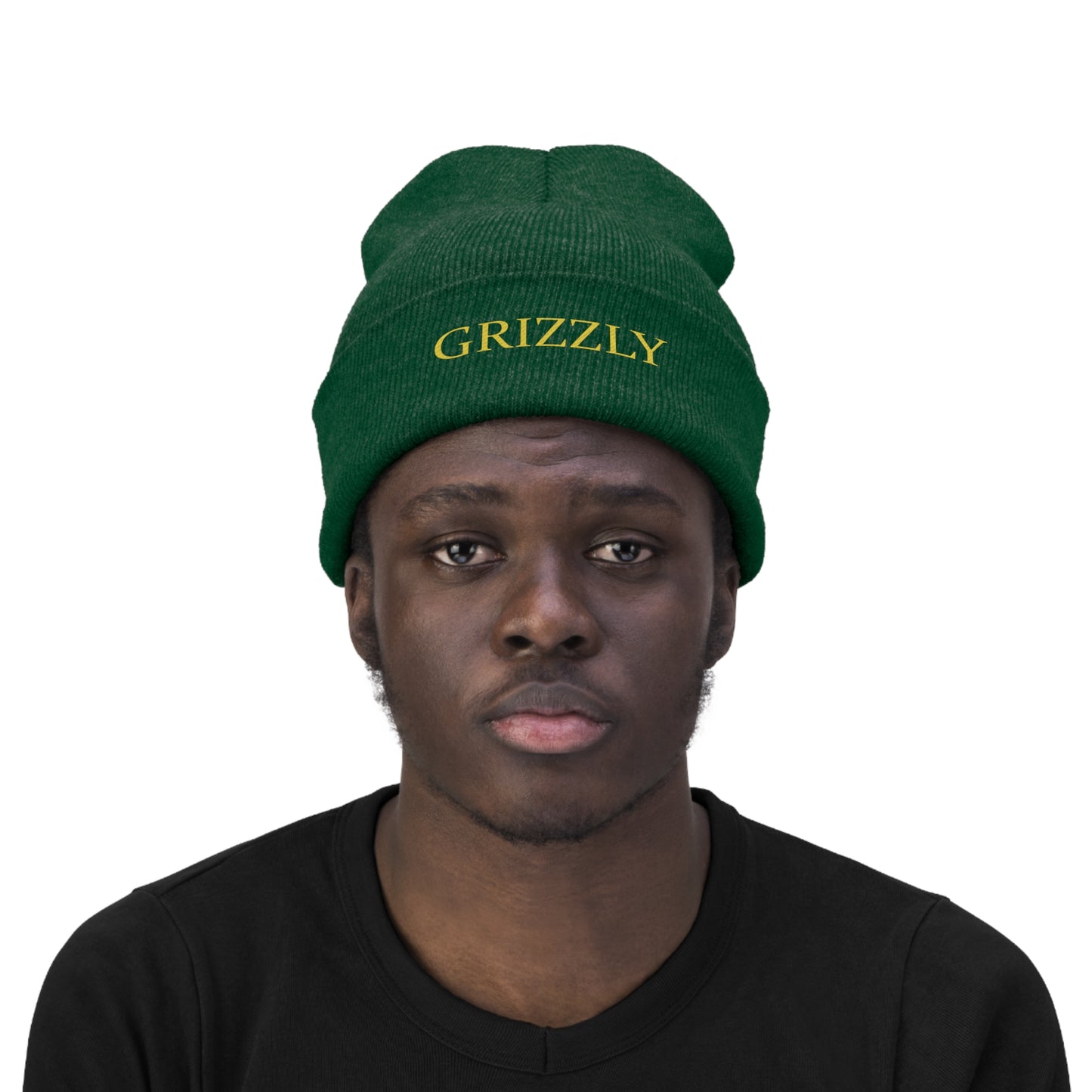 GGC "Grizzly" Knit Beanie - Gold Font