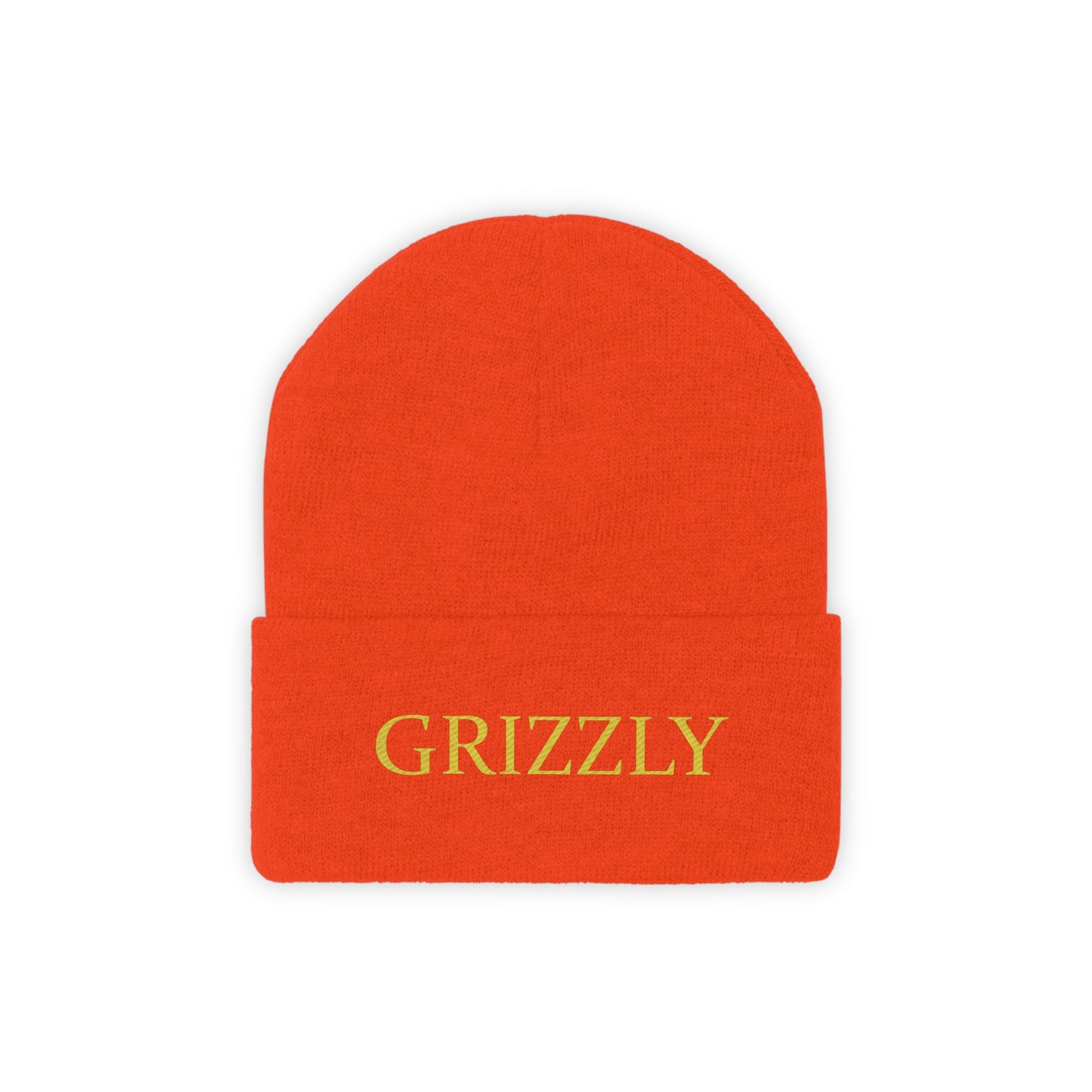 GGC "Grizzly" Knit Beanie - Gold Font
