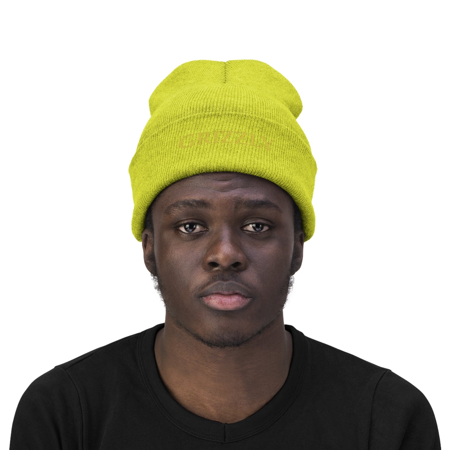 GGC "Grizzly" Knit Beanie - Gold Font