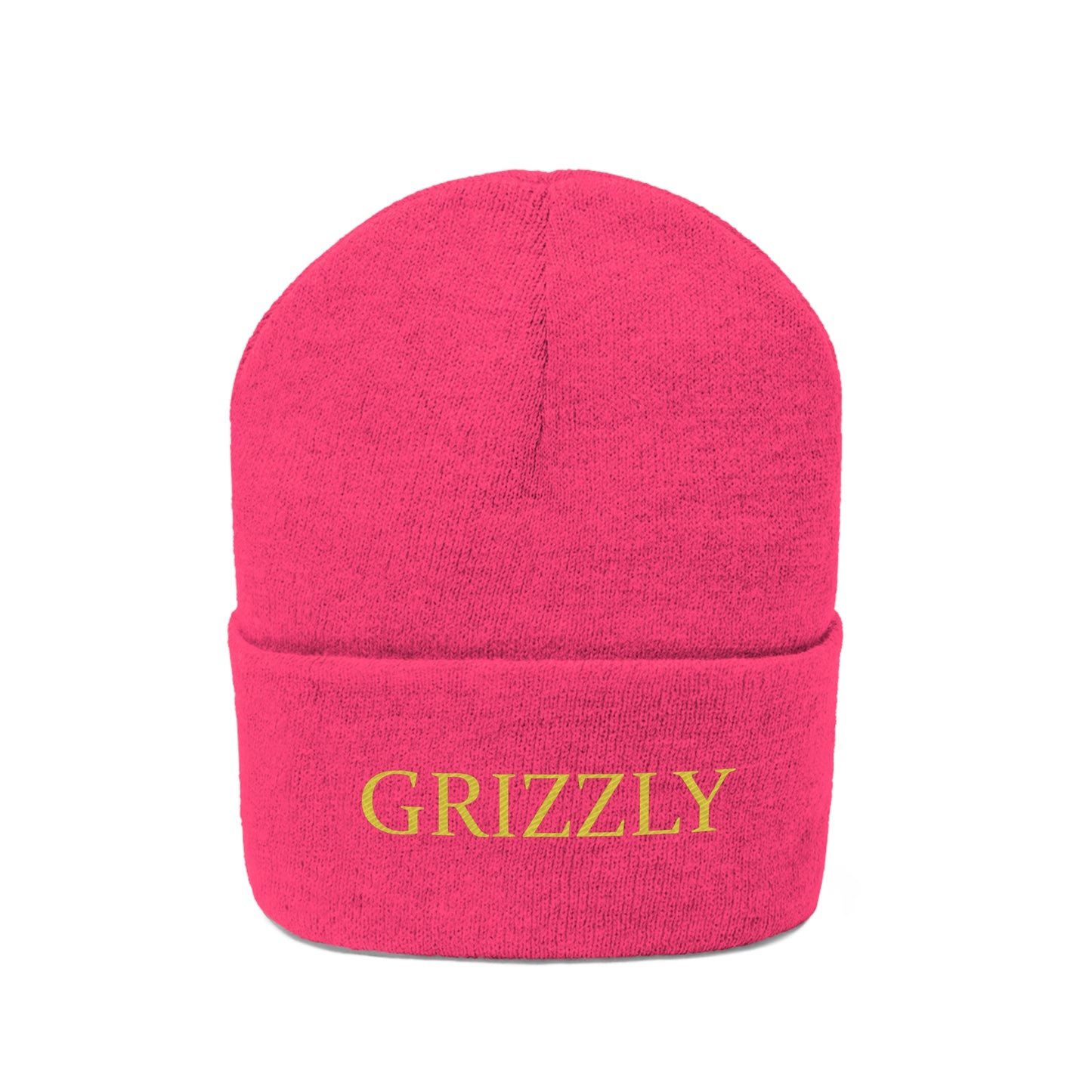 GGC "Grizzly" Knit Beanie - Gold Font