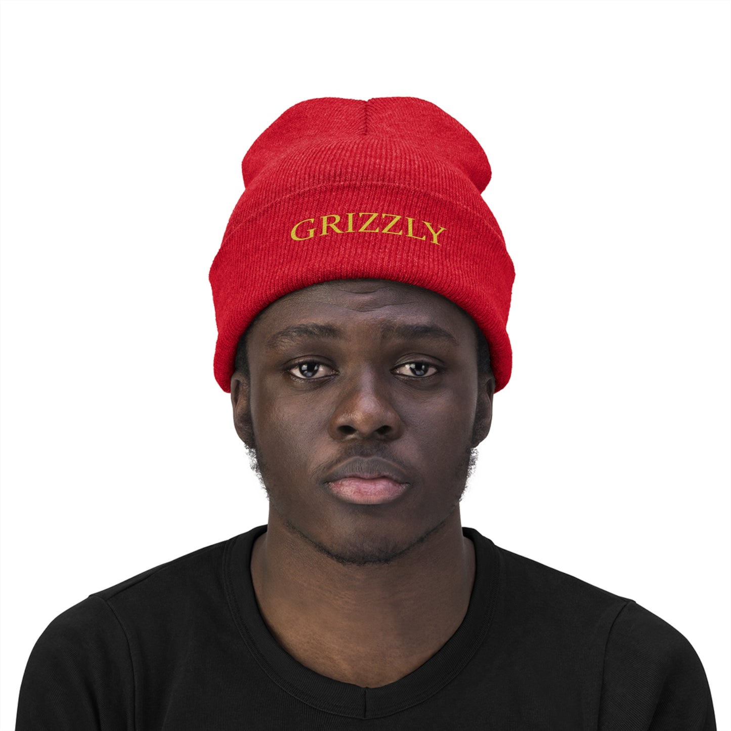 GGC "Grizzly" Knit Beanie - Gold Font