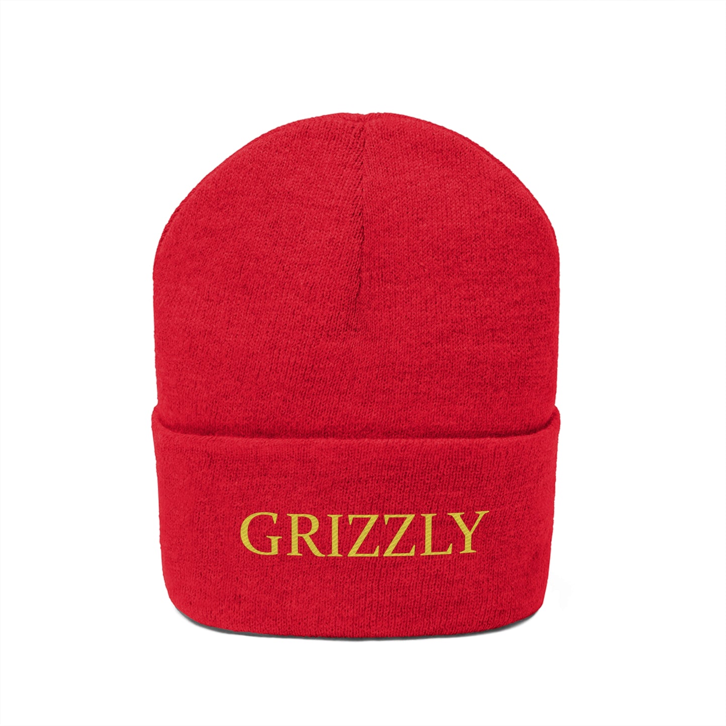GGC "Grizzly" Knit Beanie - Gold Font