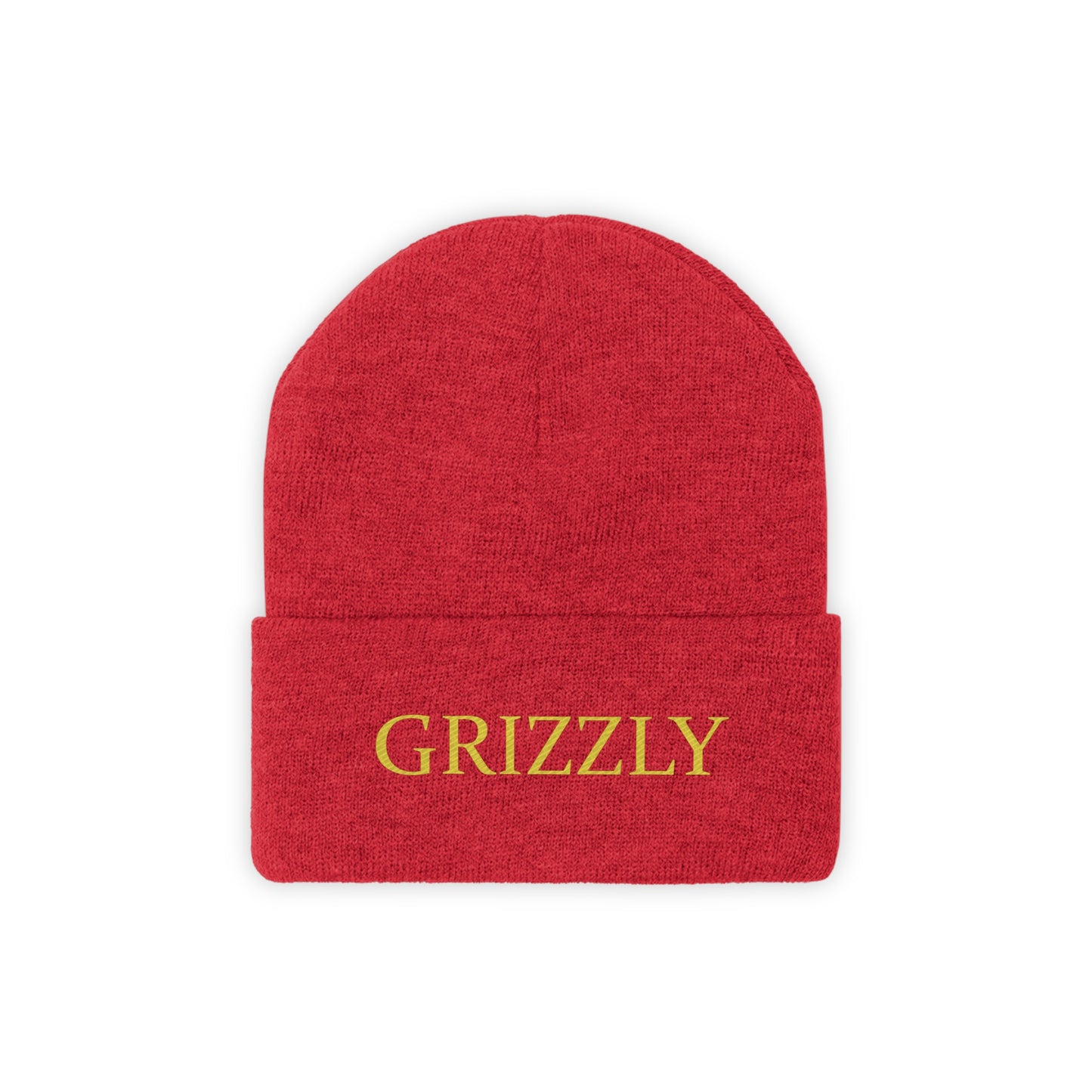 GGC "Grizzly" Knit Beanie - Gold Font