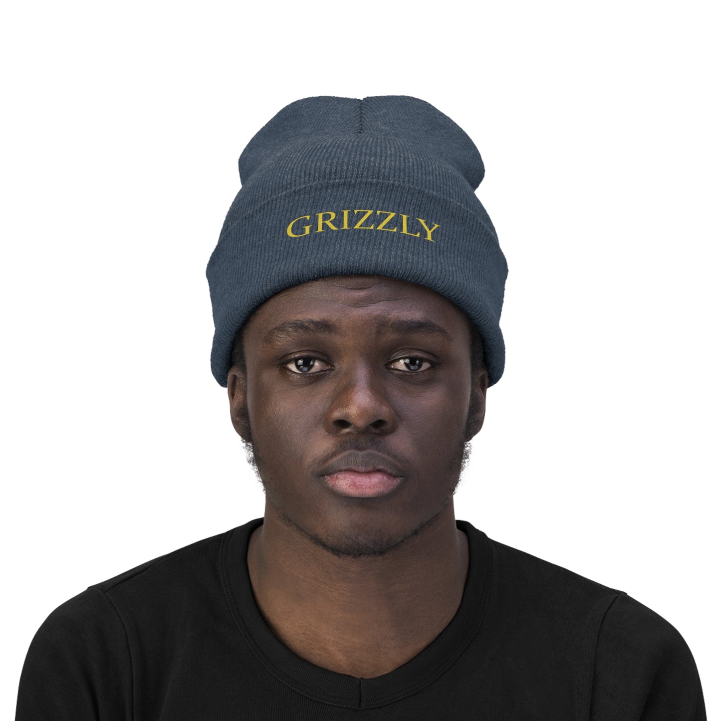 GGC "Grizzly" Knit Beanie - Gold Font