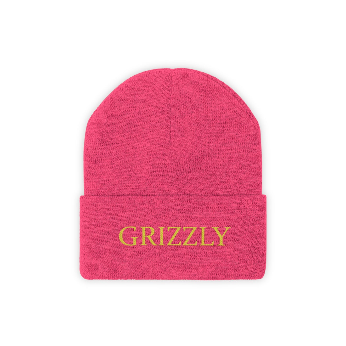 GGC "Grizzly" Knit Beanie - Gold Font