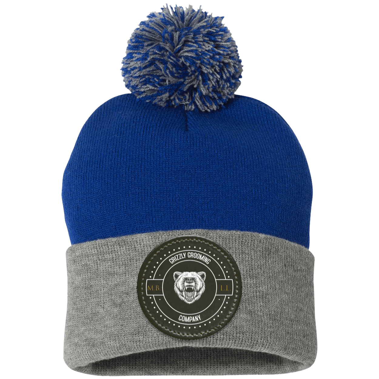 GGC Pom Pom Knit Cap - Black Patch