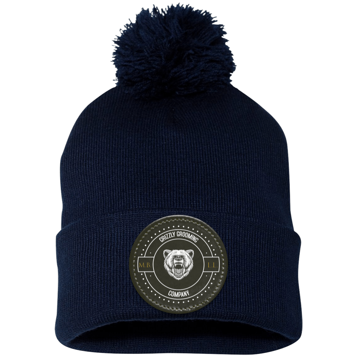 GGC Pom Pom Knit Cap - Black Patch