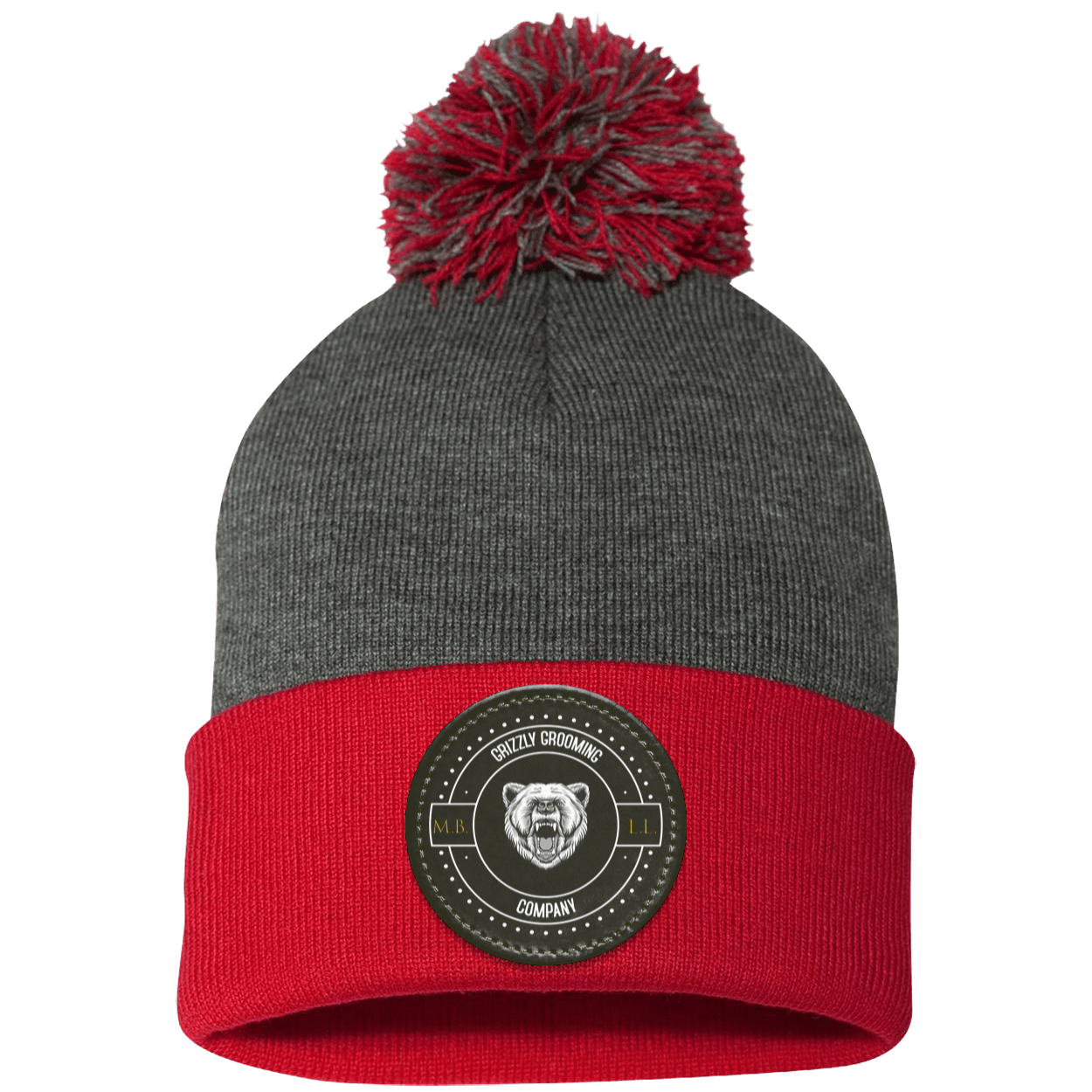 GGC Pom Pom Knit Cap - Black Patch