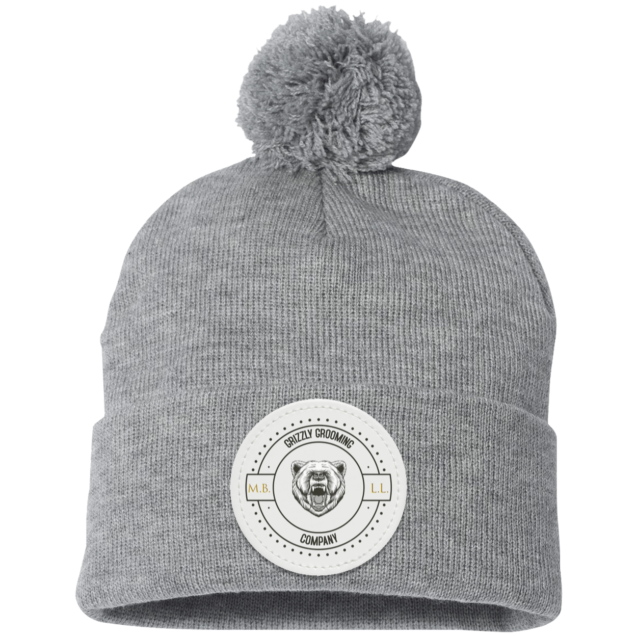GGC Pom Pom Knit Cap - White Patch