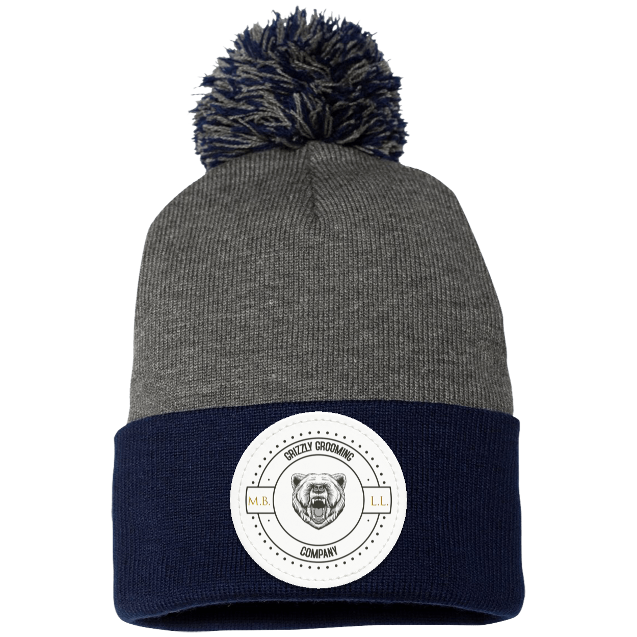 GGC Pom Pom Knit Cap - White Patch