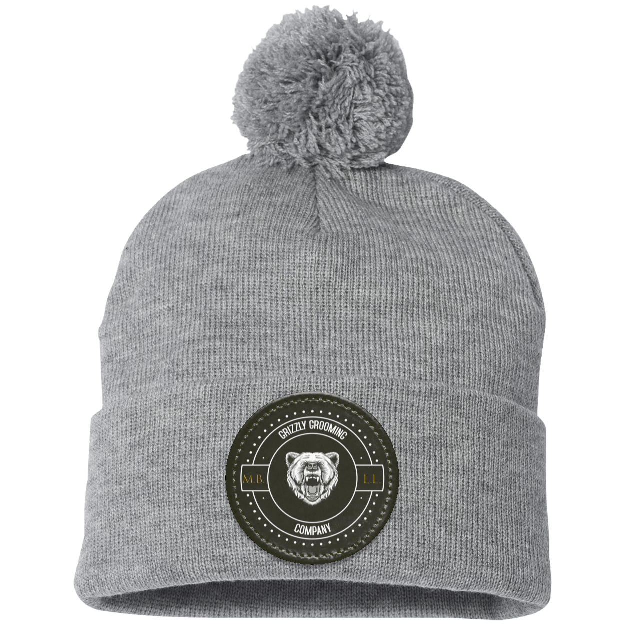 GGC Pom Pom Knit Cap - Black Patch