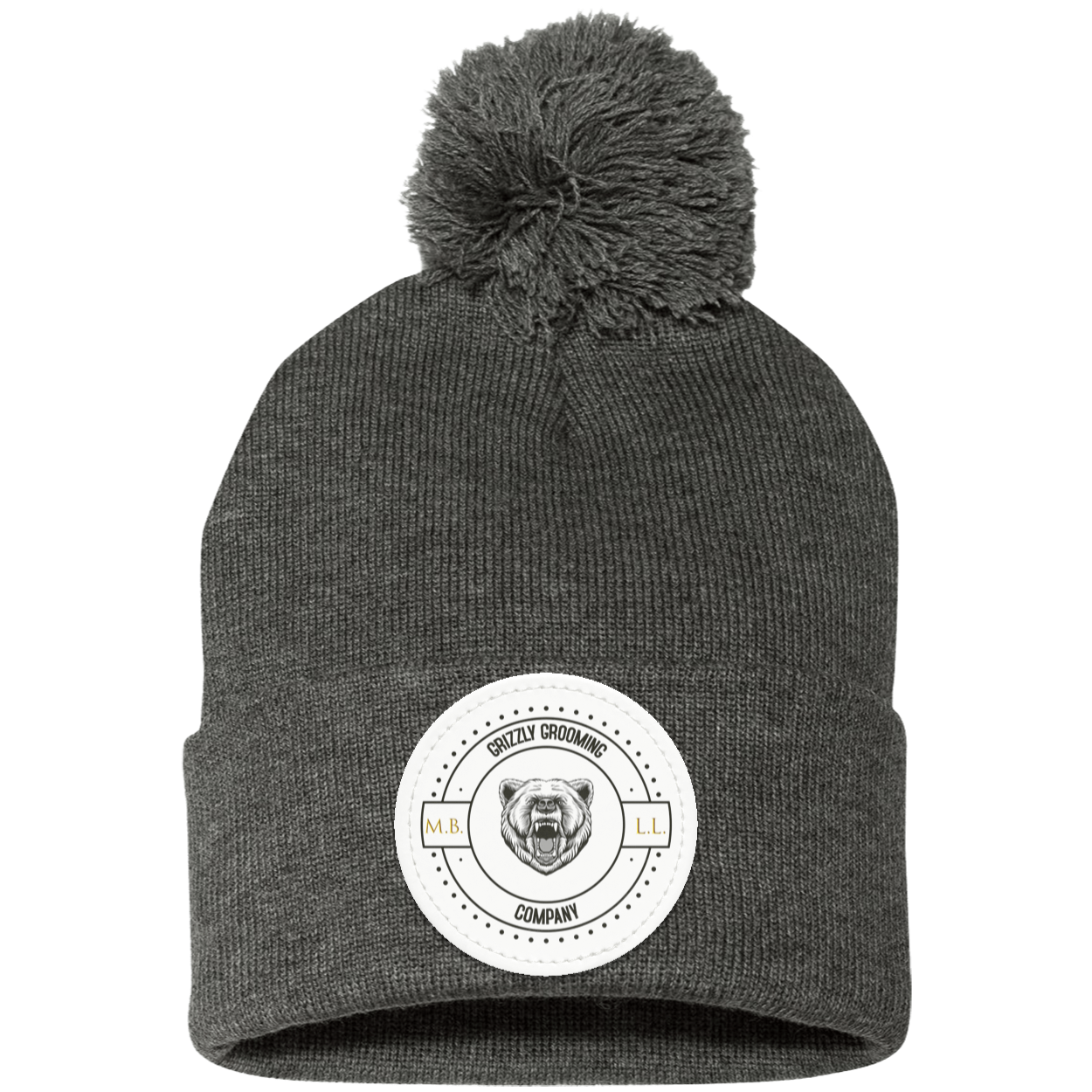GGC Pom Pom Knit Cap - White Patch