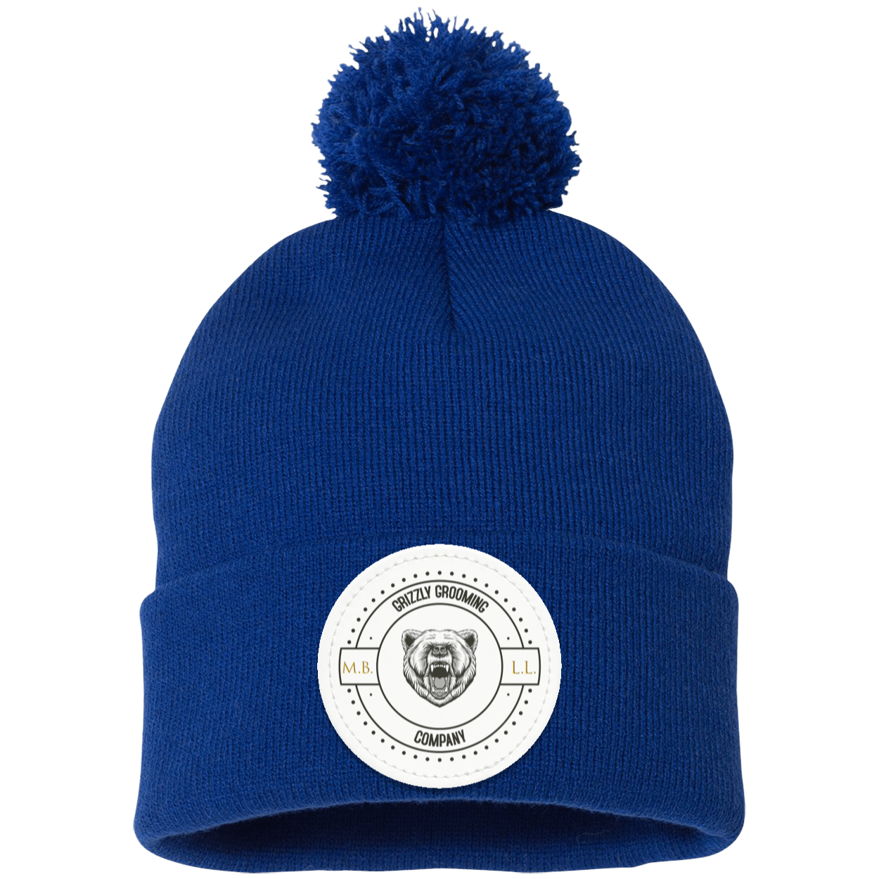 GGC Pom Pom Knit Cap - White Patch