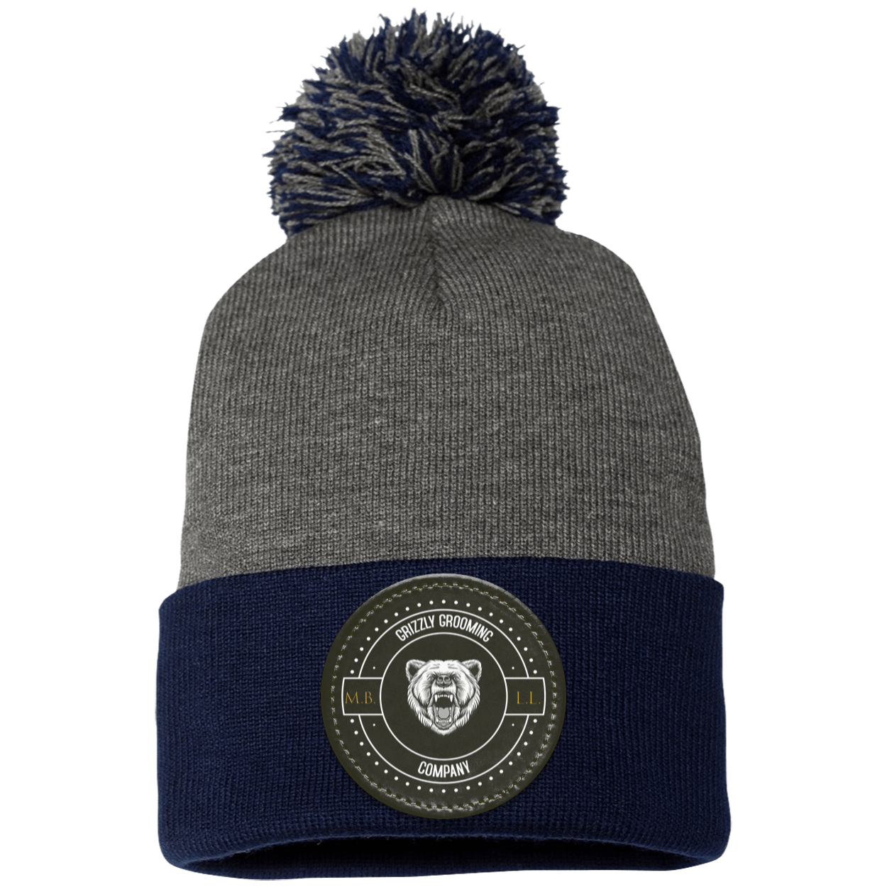 GGC Pom Pom Knit Cap - Black Patch