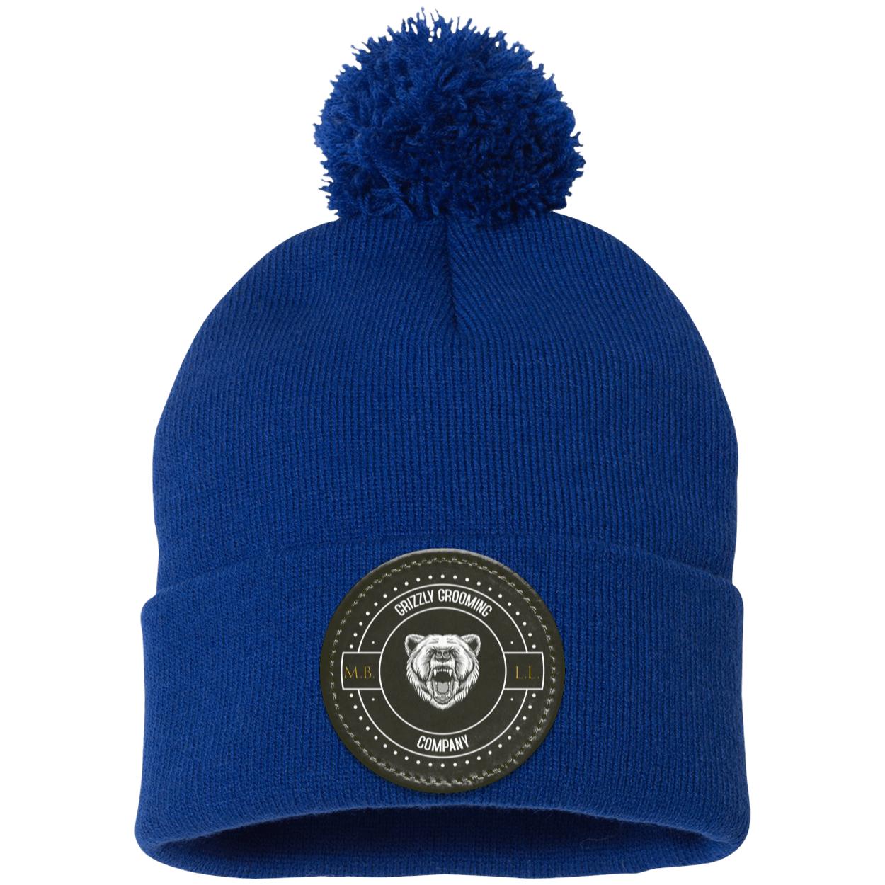 GGC Pom Pom Knit Cap - Black Patch
