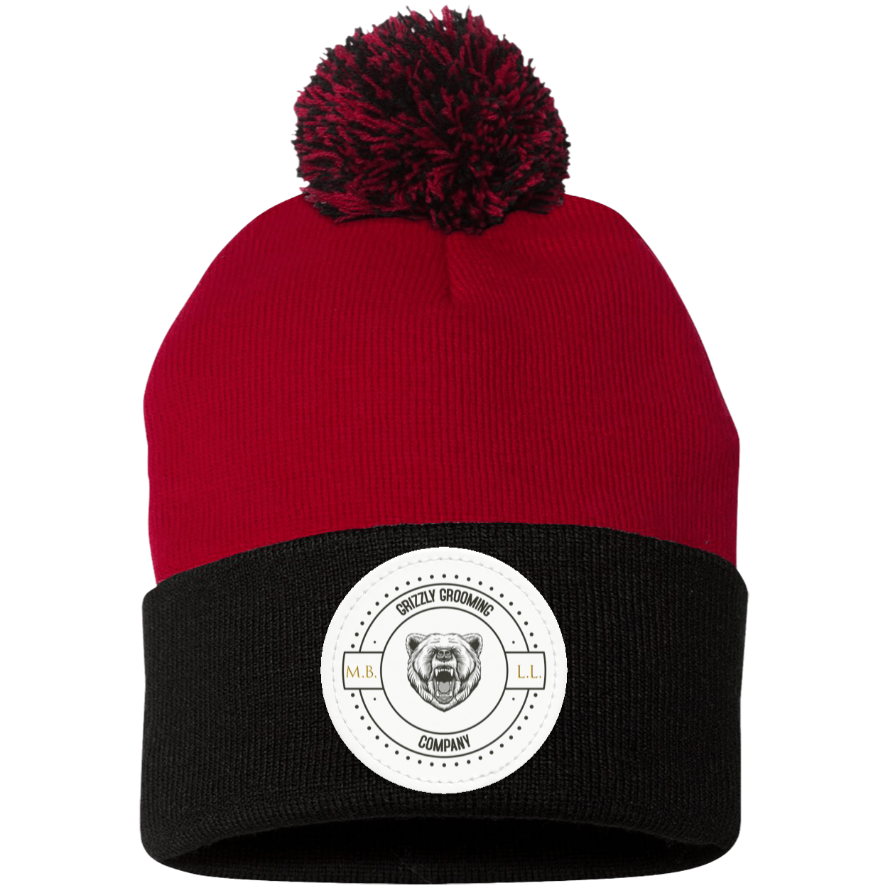 GGC Pom Pom Knit Cap - White Patch