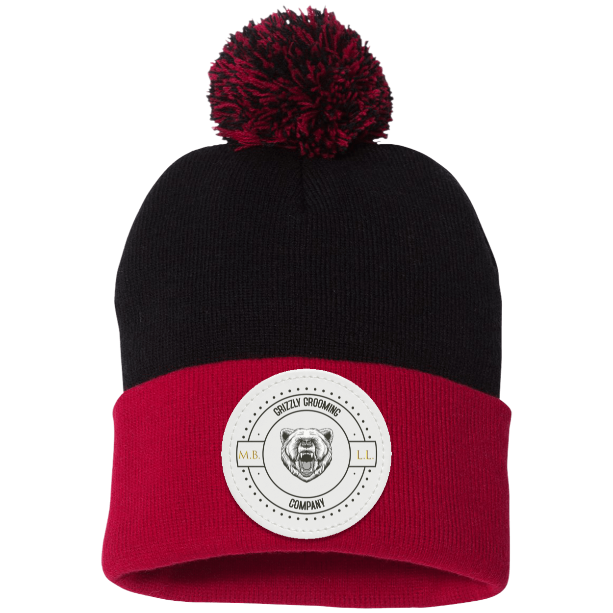 GGC Pom Pom Knit Cap - White Patch