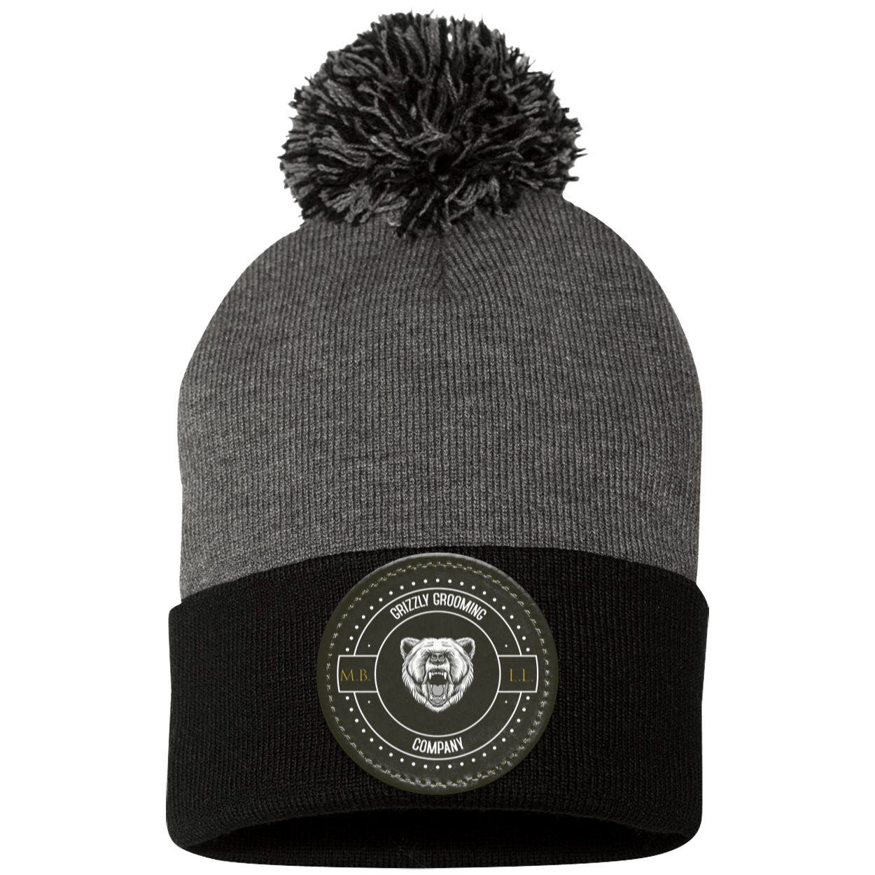 GGC Pom Pom Knit Cap - Black Patch