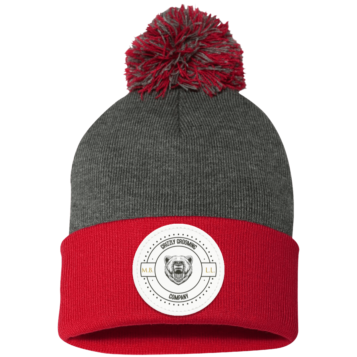 GGC Pom Pom Knit Cap - White Patch