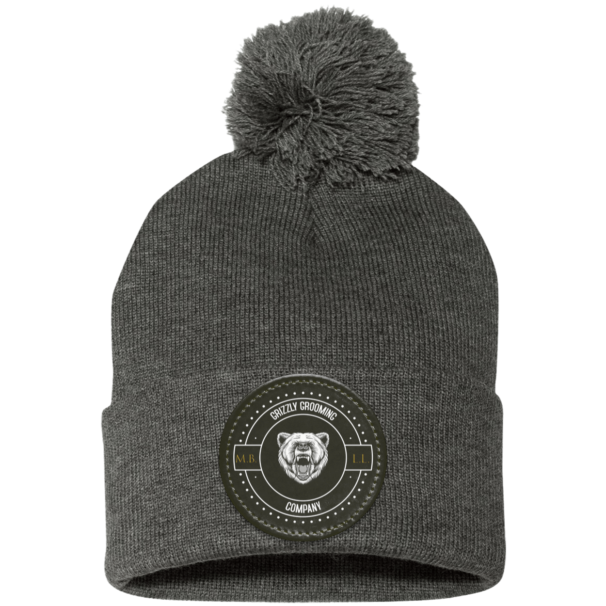 GGC Pom Pom Knit Cap - Black Patch