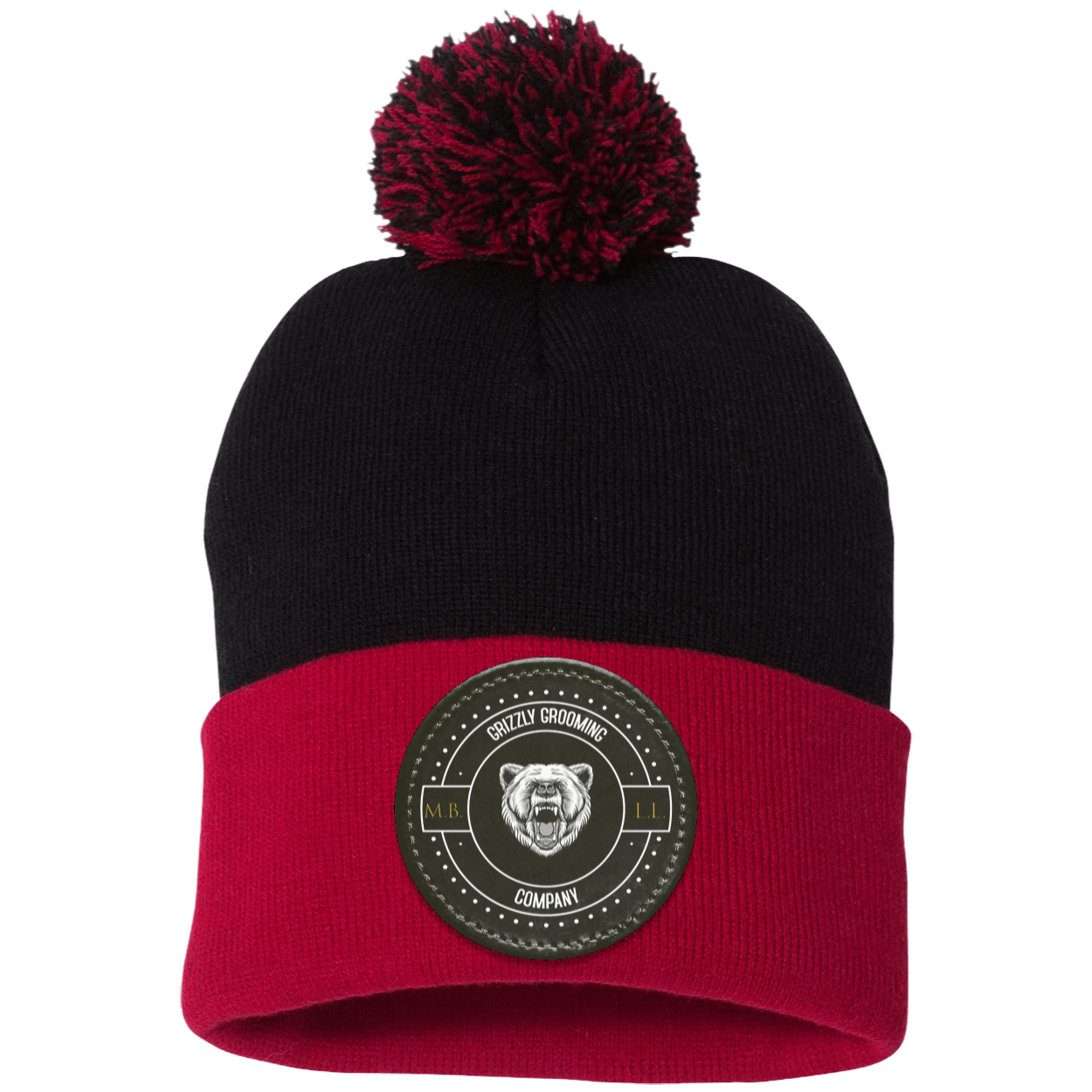 GGC Pom Pom Knit Cap - Black Patch