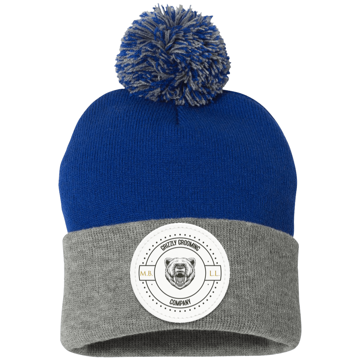 GGC Pom Pom Knit Cap - White Patch