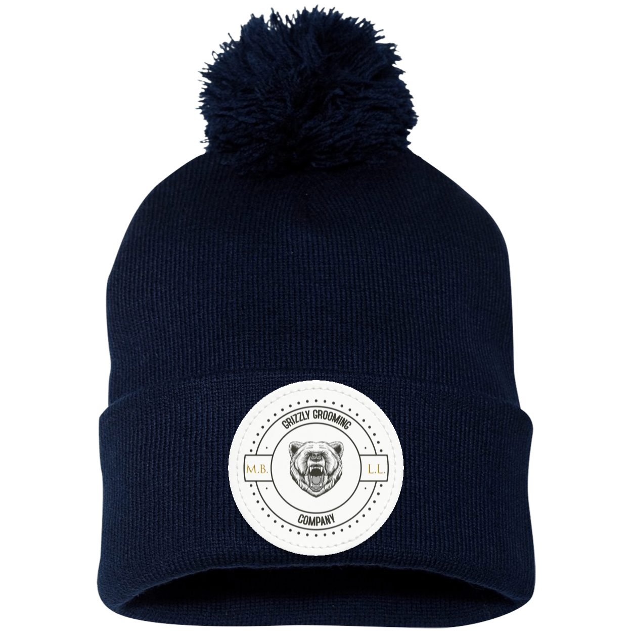 GGC Pom Pom Knit Cap - White Patch