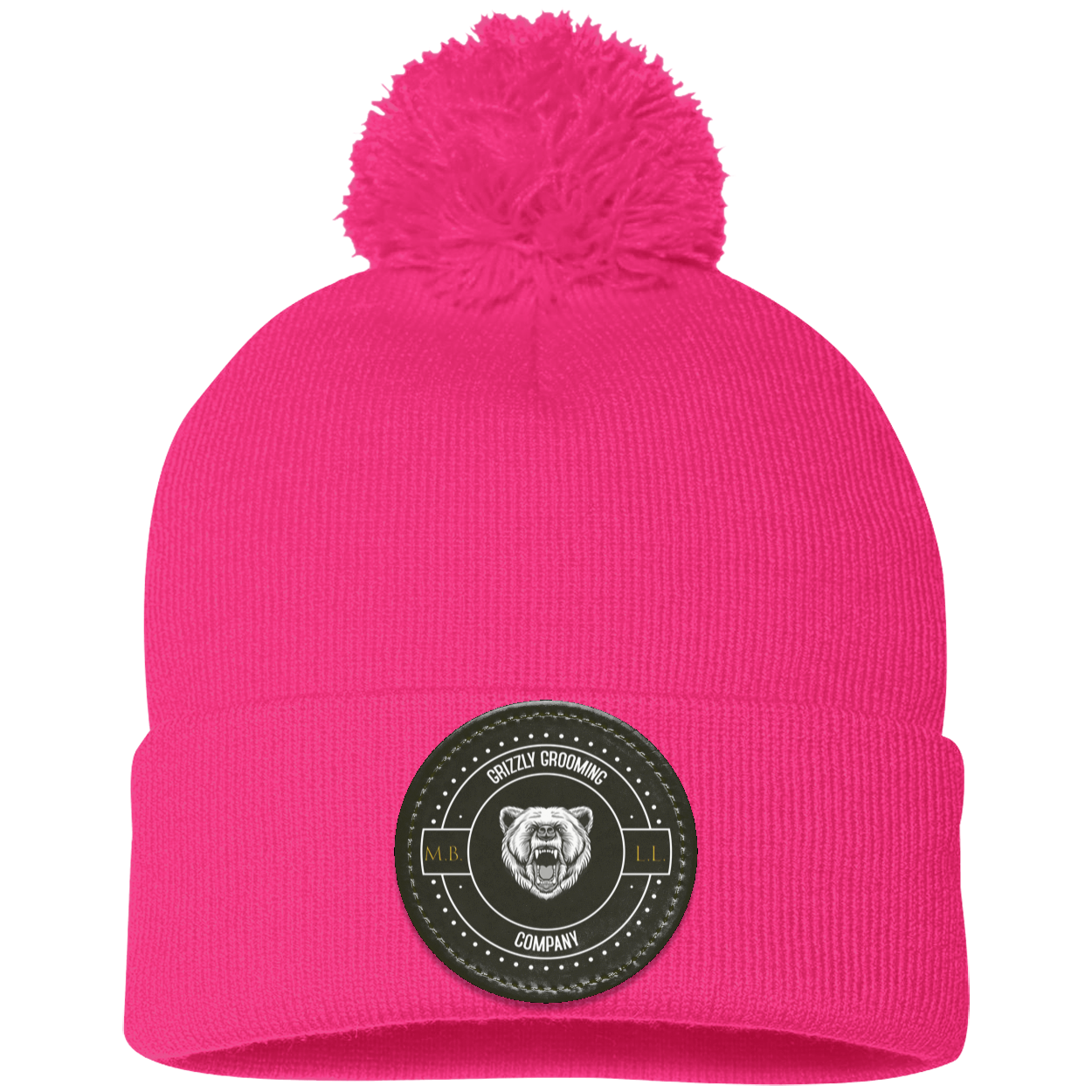 GGC Pom Pom Knit Cap - Black Patch