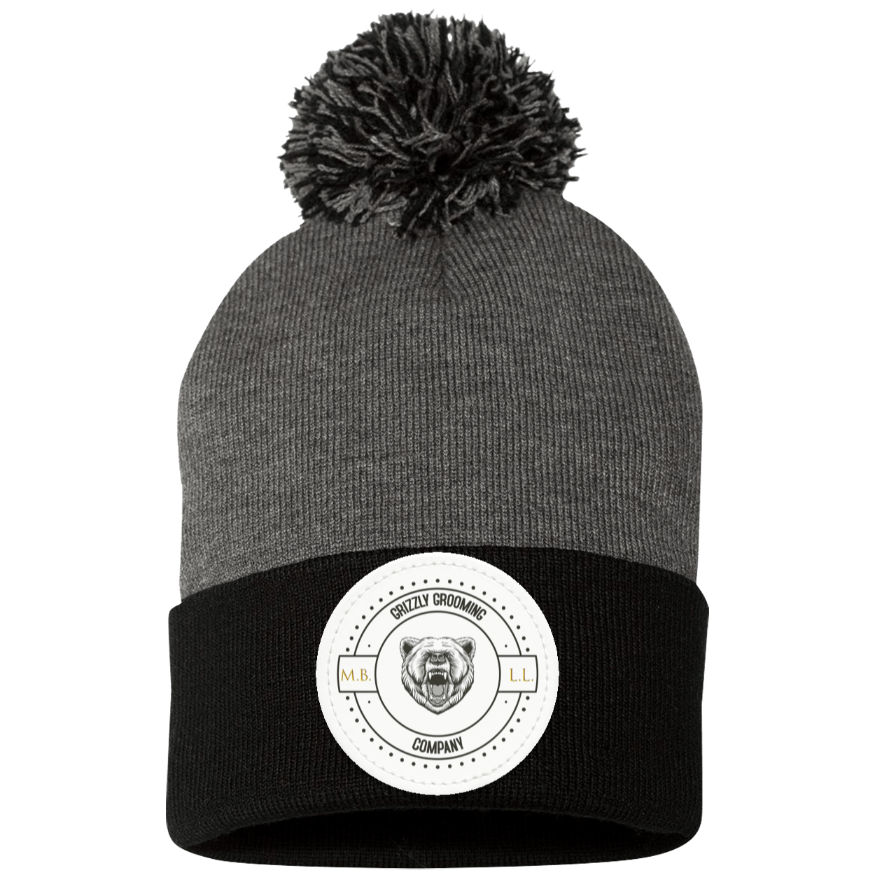 GGC Pom Pom Knit Cap - White Patch