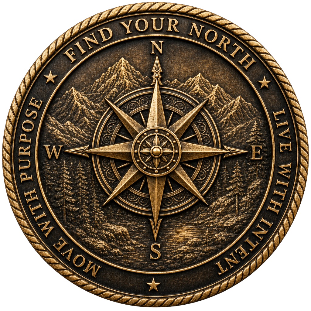 Grizzly Challenge Coin — Compass front, Find Your North
