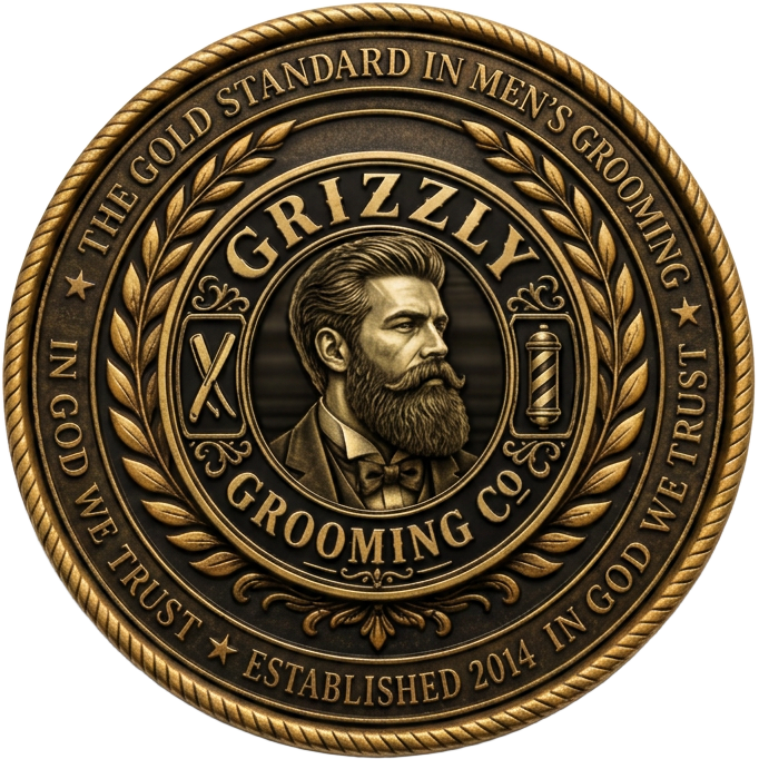 Grizzly Challenge Coin — Grizzly Grooming Co. emblem back