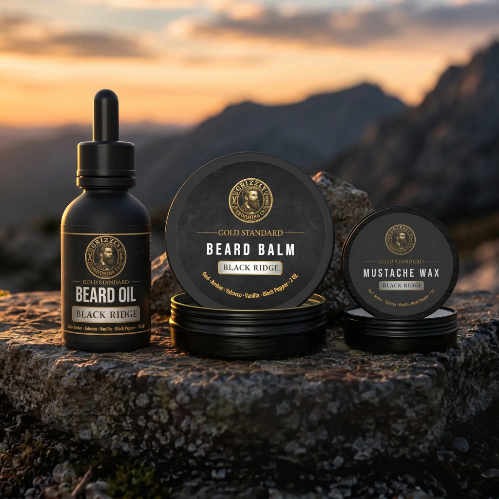 Gold Standard Beard Essential Kit — Black Ridge