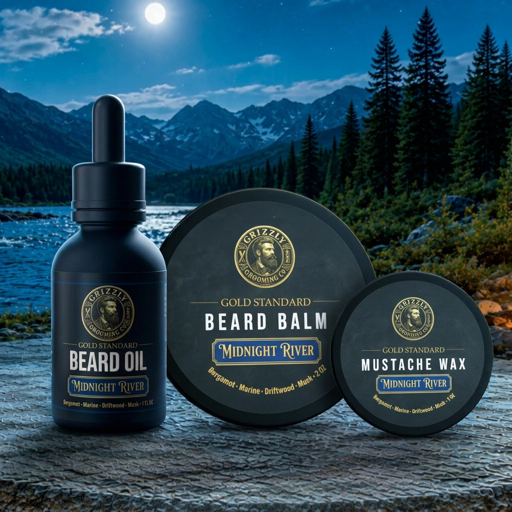 Gold Standard Beard Essential Kit — Midnight River