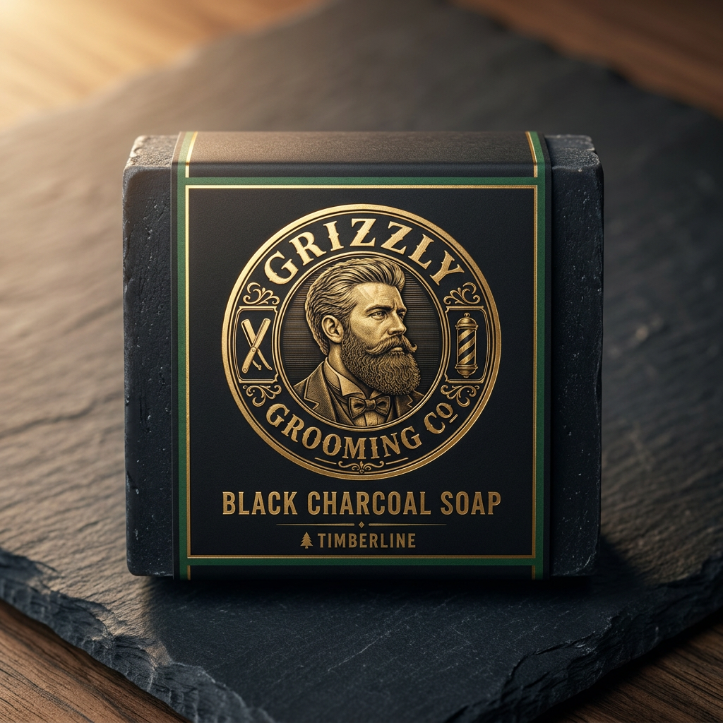Gold Standard Goat Soap Bar on a dark matte surface