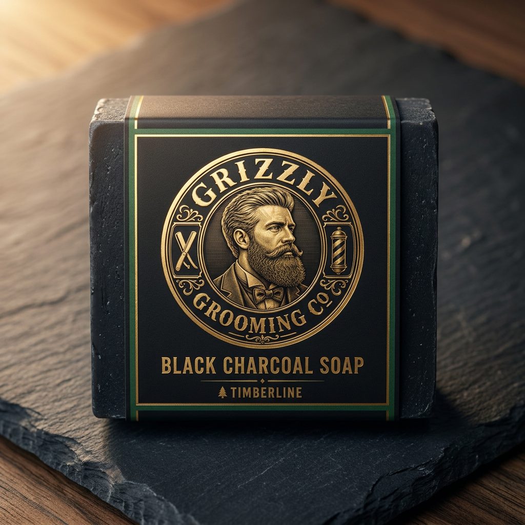 Gold Standard Goat Soap Bar on a dark matte surface