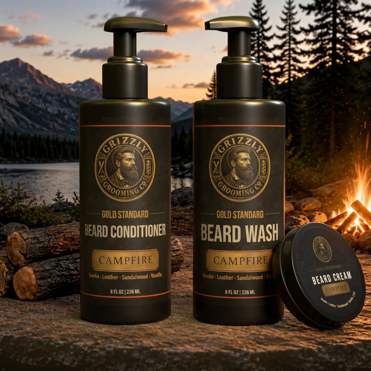 Gold Standard Beard Itch Relief Bundle — Campfire