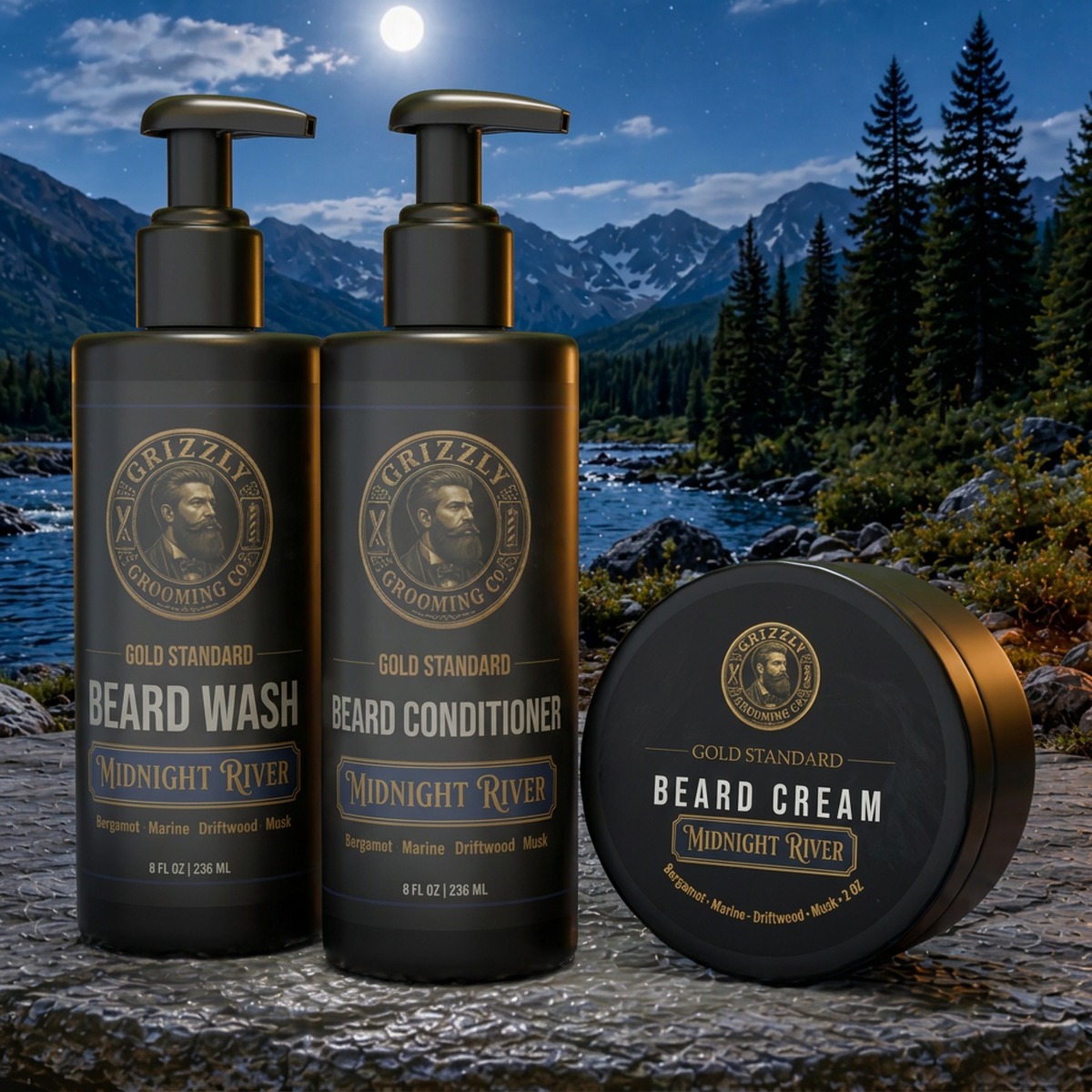 Gold Standard Beard Itch Relief Bundle — Midnight River