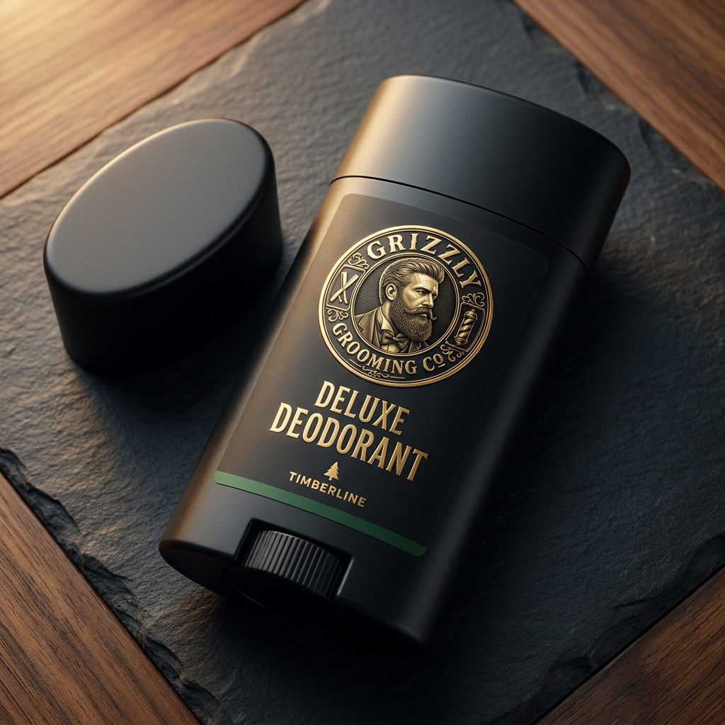 Gold Standard Deodorant on a dark matte surface