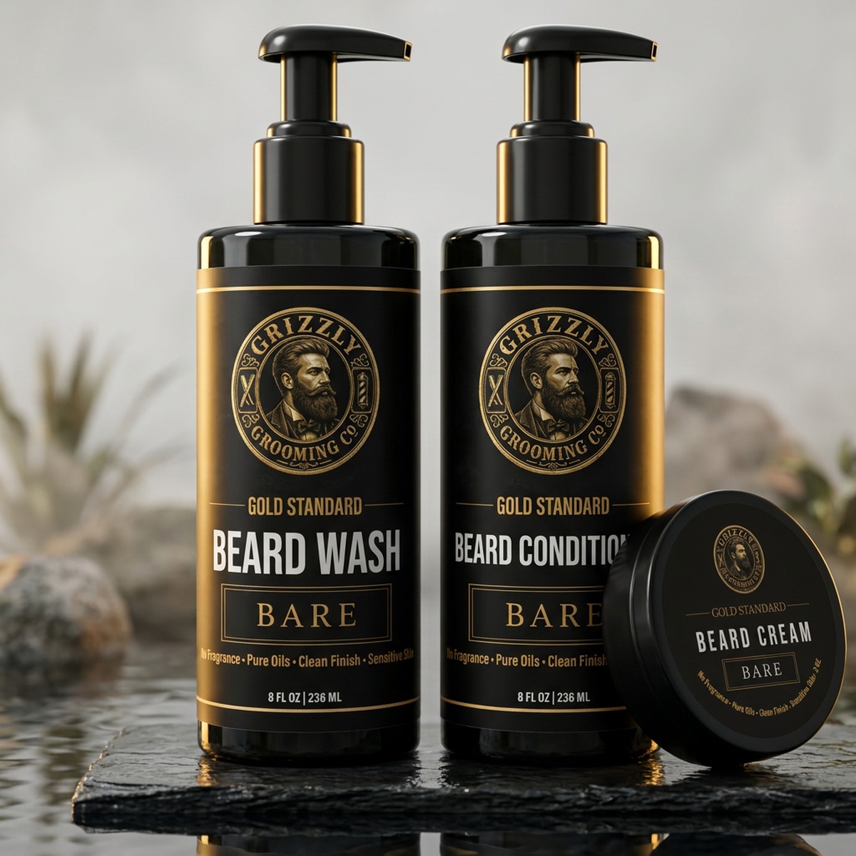 Gold Standard Beard Itch Relief Bundle — Bare