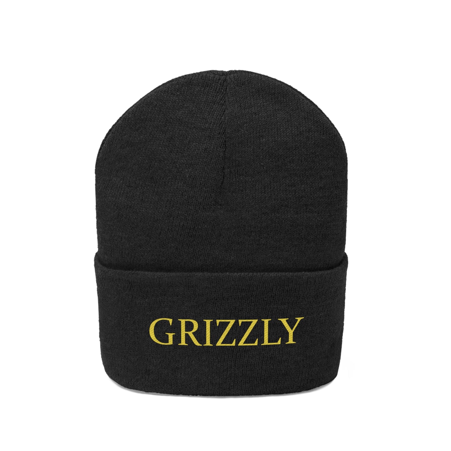 GGC "Grizzly" Knit Beanie - Gold Font